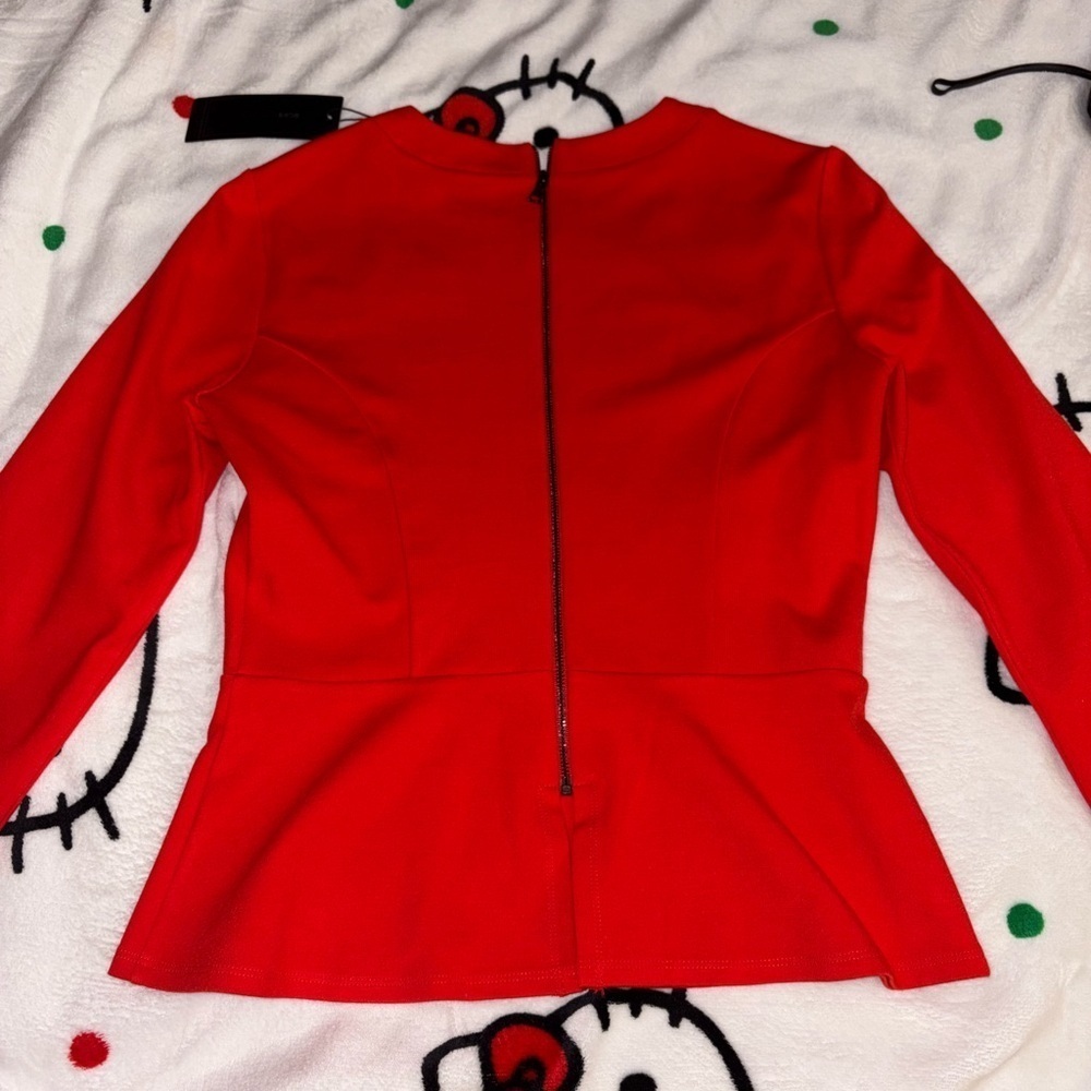 BCBGMaxAzria Bianka Cutout Peplum Top Black - Picture 4 of 9